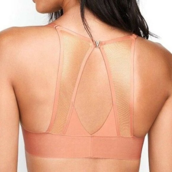 Victoria's Secret Front Close Lightly Lined Demi Bra in Metallic Peach, 32DD - Picture 1 of 14